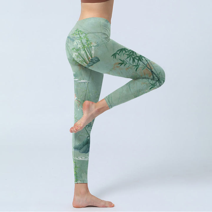 Leggings sportivi da fitness con stampa di pietre Buddha Stones , pantaloni da yoga da donna - image 3