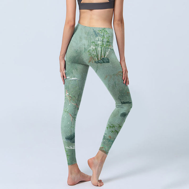 Leggings sportivi da fitness con stampa di pietre Buddha Stones , pantaloni da yoga da donna - image 4