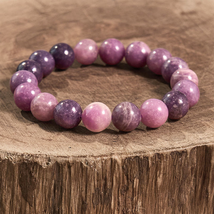 Braccialetto positivo in pietra di mica viola Buddha Stones