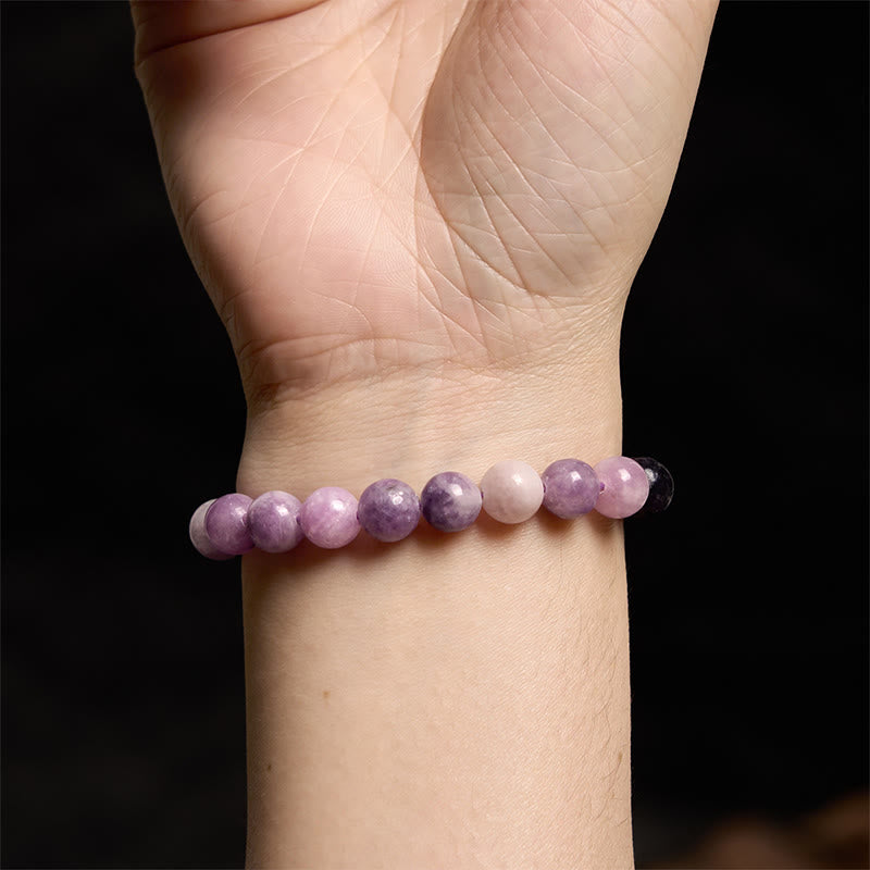 Braccialetto positivo in pietra di mica viola Buddha Stones