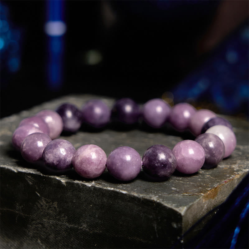 Braccialetto positivo in pietra di mica viola Buddha Stones