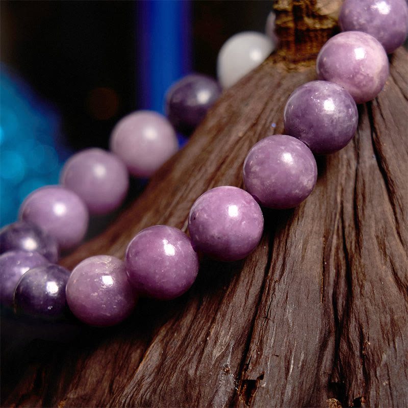 Braccialetto positivo in pietra di mica viola Buddha Stones