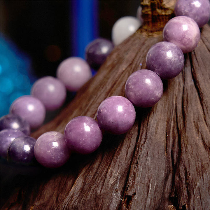 Braccialetto positivo in pietra di mica viola Buddha Stones