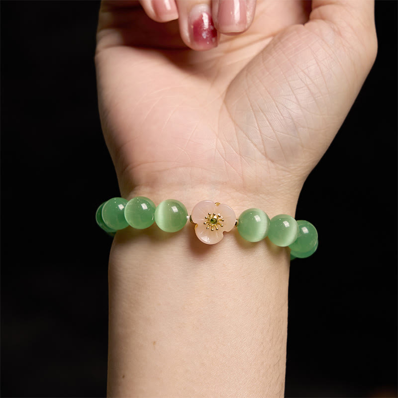 Braccialetto Buddha Stones Cat's Eye Chrysoberyl Flower Love - image 12