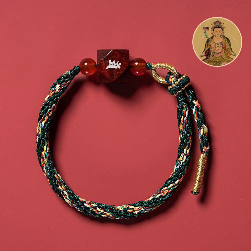 Buddha Stones Zodiaco cinese Buddha natale Piccola foglia Sandalo rosso Corda rossa Braccialetto di protezione
