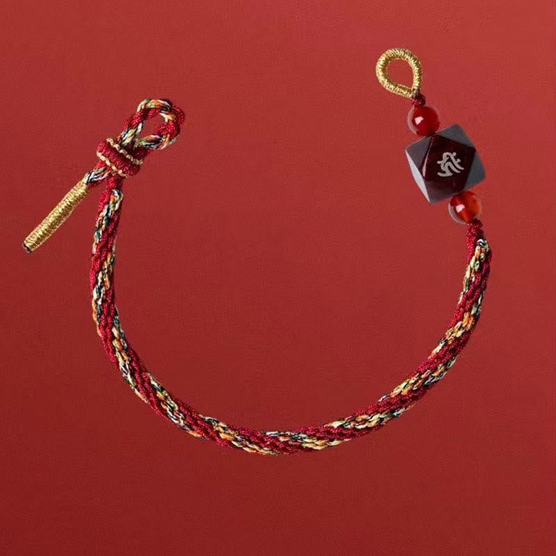 Buddha Stones Zodiaco cinese Buddha natale Piccola foglia Sandalo rosso Corda rossa Braccialetto di protezione