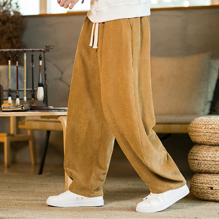 Pantaloni harem in velluto a coste con coulisse da uomo, autunno inverno, Buddha Stones