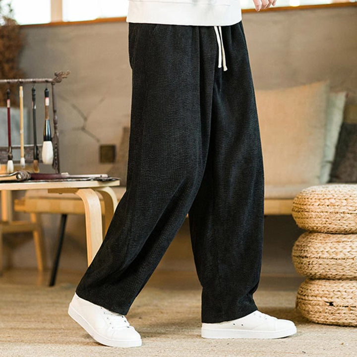 Pantaloni harem in velluto a coste con coulisse da uomo, autunno inverno, Buddha Stones