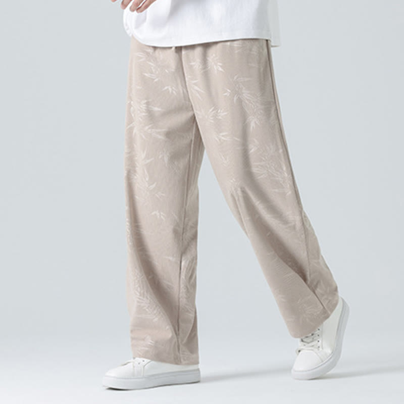 Pantaloni larghi da uomo in velluto a coste con motivo di bambù Buddha Stones e tasche - image 3