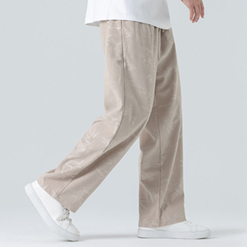 Pantaloni larghi da uomo in velluto a coste con motivo di bambù Buddha Stones e tasche - image 5