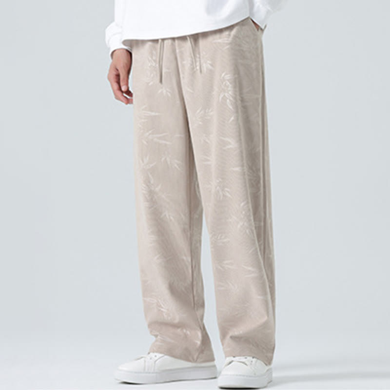 Pantaloni larghi da uomo in velluto a coste con motivo di bambù Buddha Stones e tasche - image 7