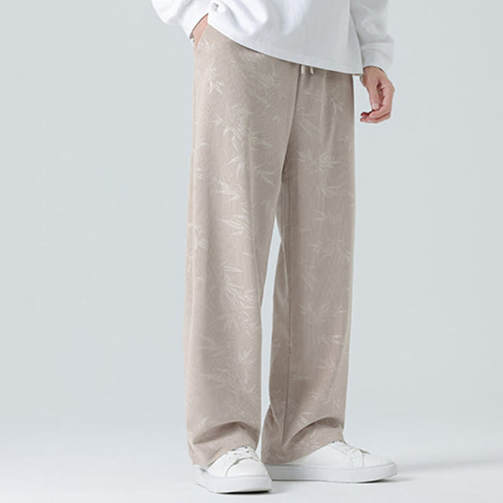Pantaloni larghi da uomo in velluto a coste con motivo di bambù Buddha Stones e tasche - image 6