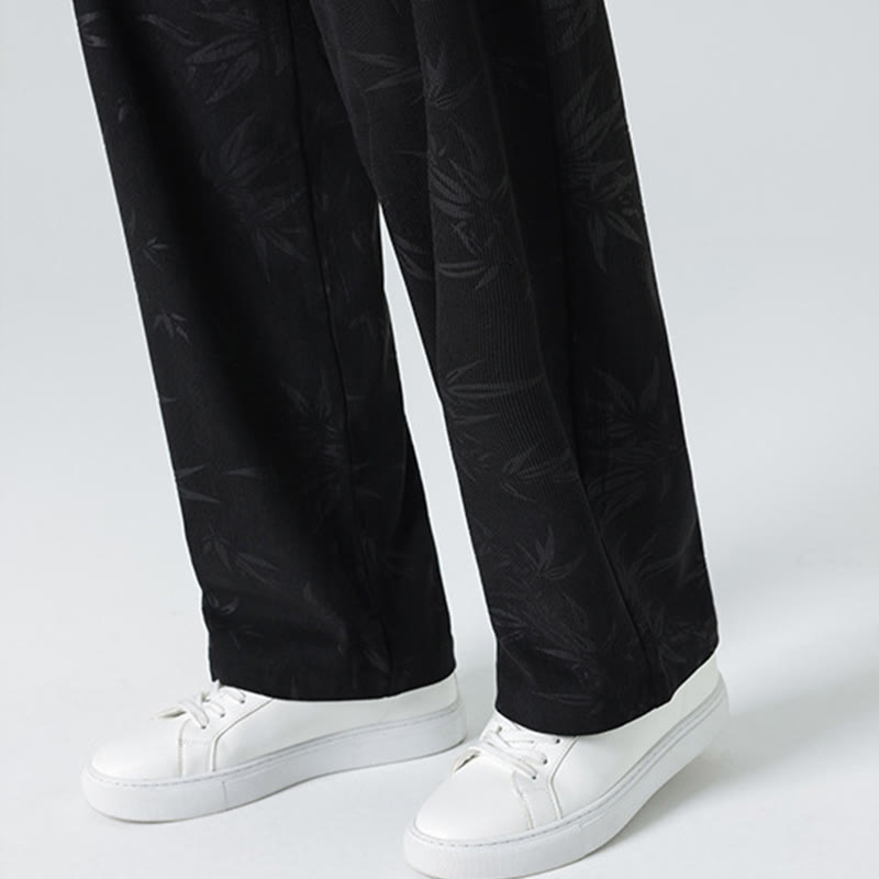 Pantaloni larghi da uomo in velluto a coste con motivo di bambù Buddha Stones e tasche - image 19