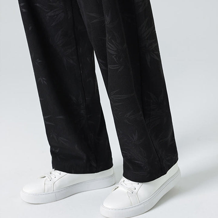 Pantaloni larghi da uomo in velluto a coste con motivo di bambù Buddha Stones e tasche - image 19