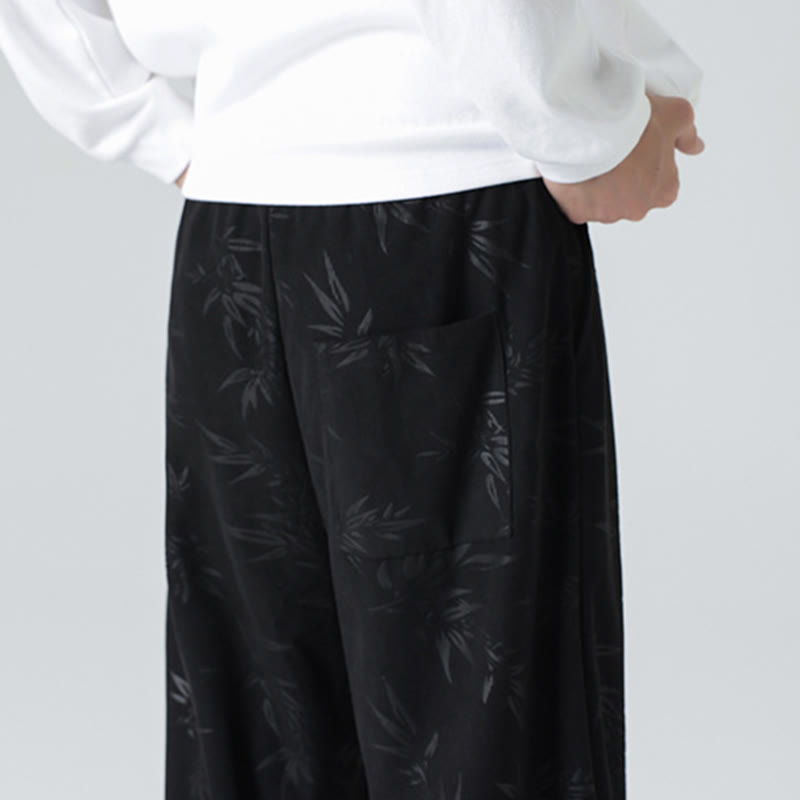 Pantaloni larghi da uomo in velluto a coste con motivo di bambù Buddha Stones e tasche - image 17