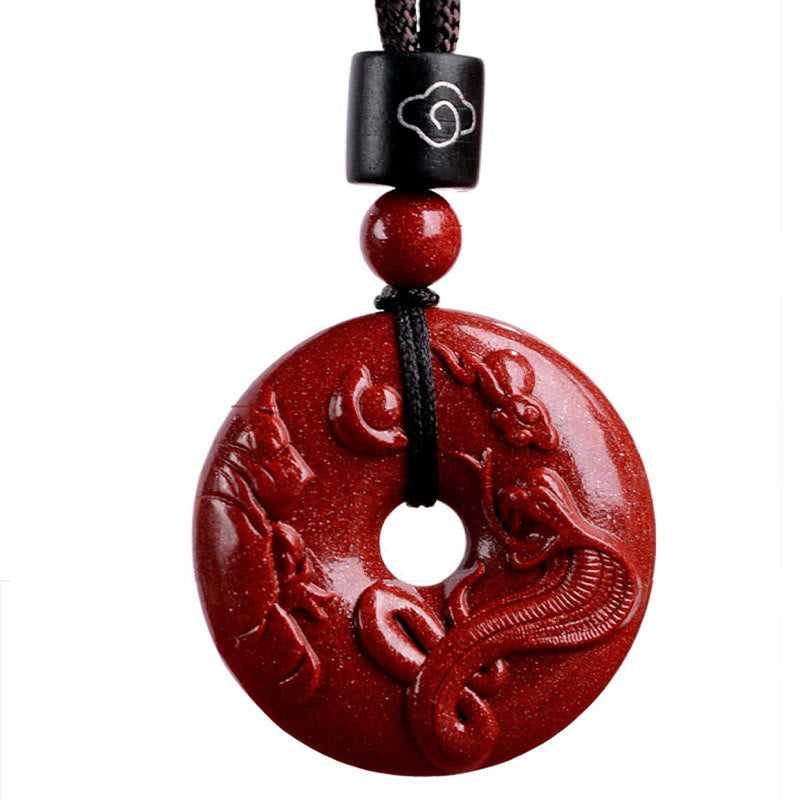 Buddha Stones Zodiaco cinese Cinabro Fibbia della pace Collana pendente calma - image 7