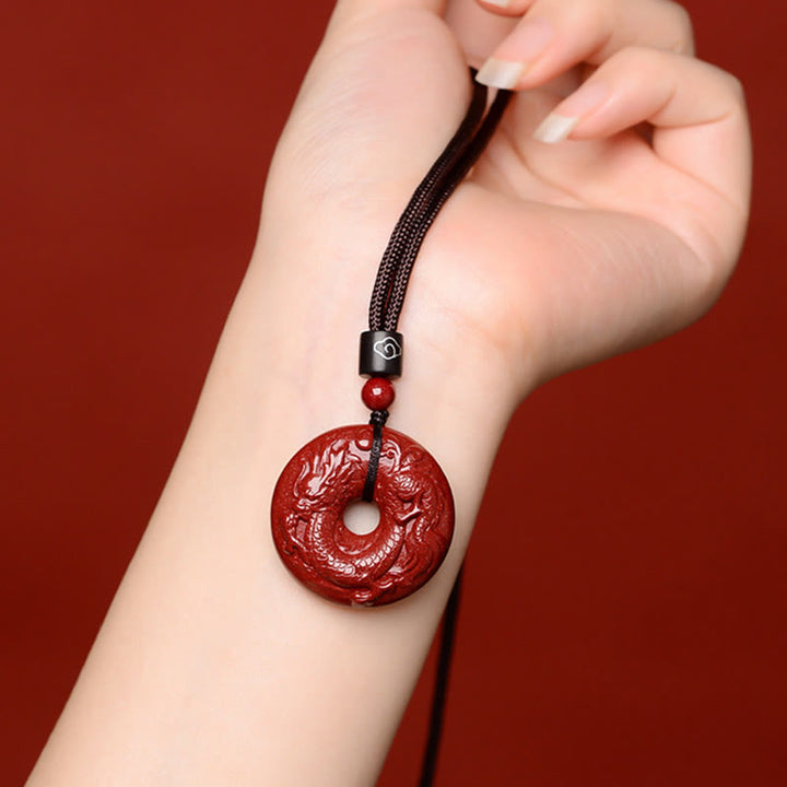 Buddha Stones Zodiaco cinese Cinabro Fibbia della pace Collana pendente calma - image 6
