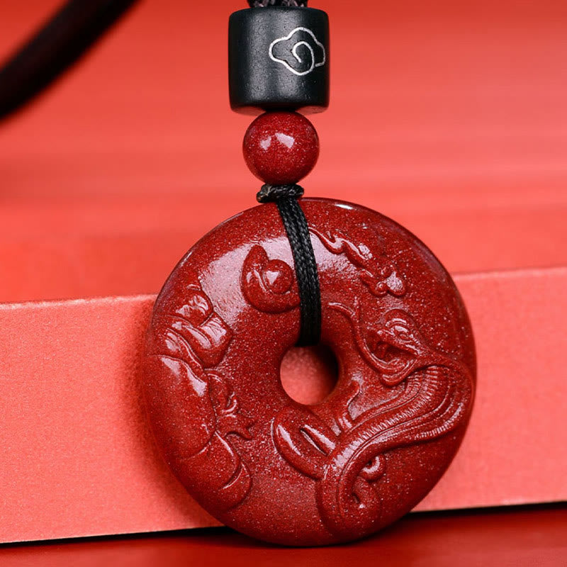 Buddha Stones Zodiaco cinese Cinabro Fibbia della pace Collana pendente calma - image 2