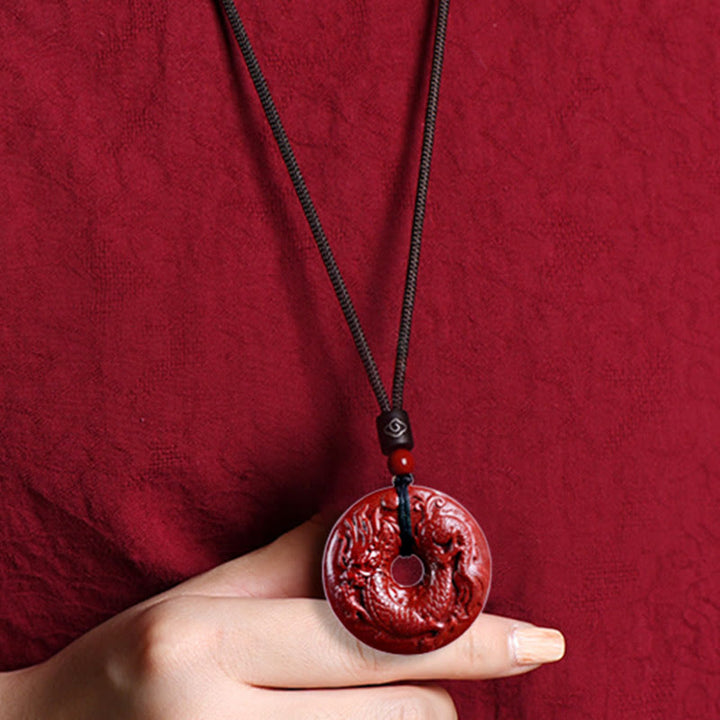 Buddha Stones Zodiaco cinese Cinabro Fibbia della pace Collana pendente calma - image 25
