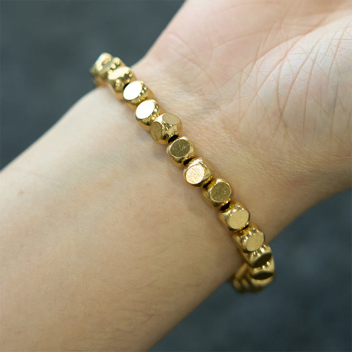 Braccialetto portafortuna curativo in ottone e rame Buddha Stones. - image 8