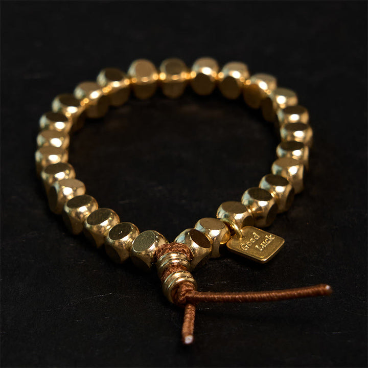 Braccialetto di buona fortuna e cura di sé con corda di rame Buddha Stones