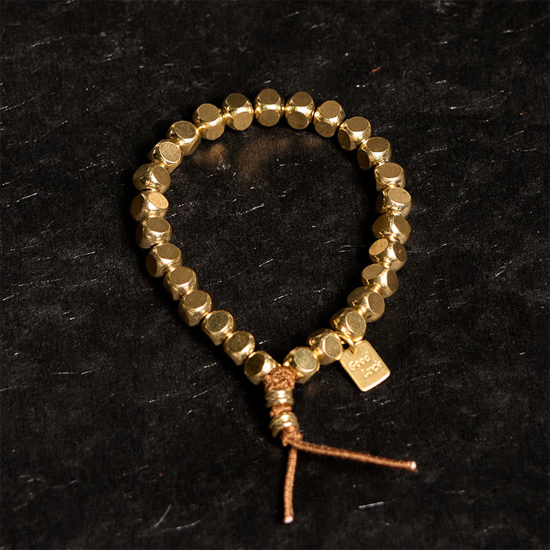 Braccialetto di buona fortuna e cura di sé con corda di rame Buddha Stones