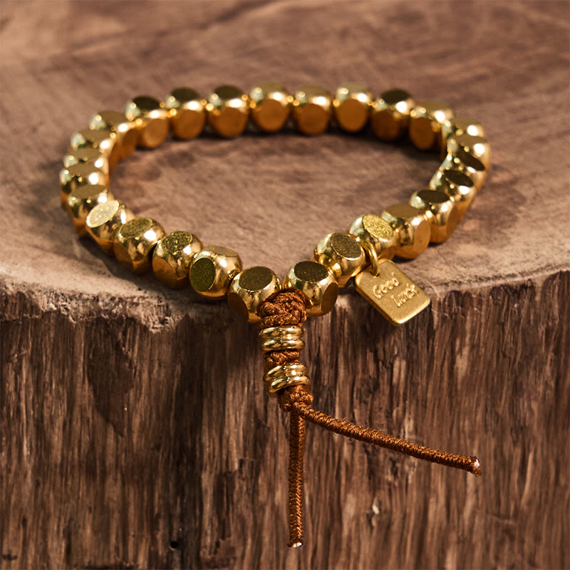 Braccialetto di buona fortuna e cura di sé con corda di rame Buddha Stones