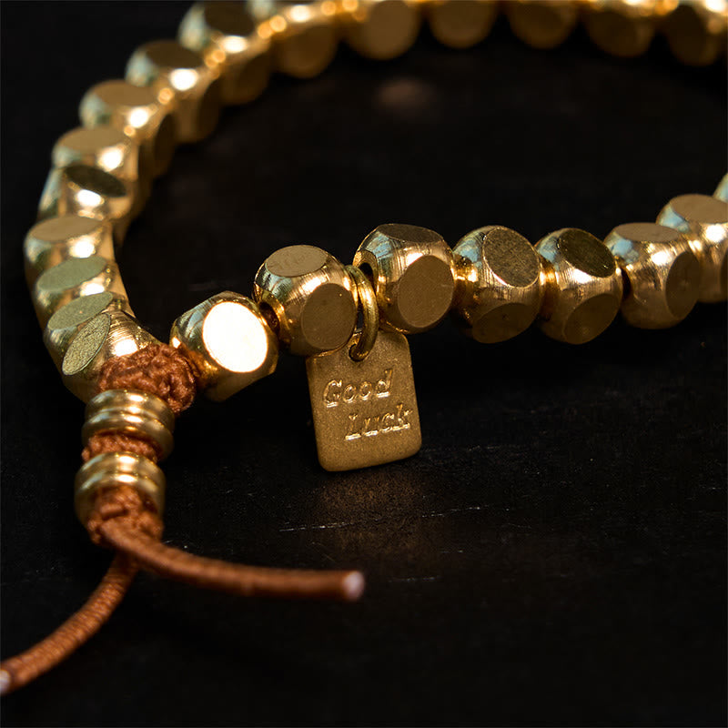 Braccialetto di buona fortuna e cura di sé con corda di rame Buddha Stones