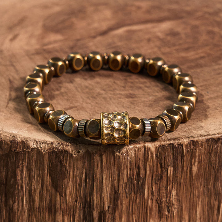 Braccialetto di equilibrio con motivo meteorite in rame Buddha Stones