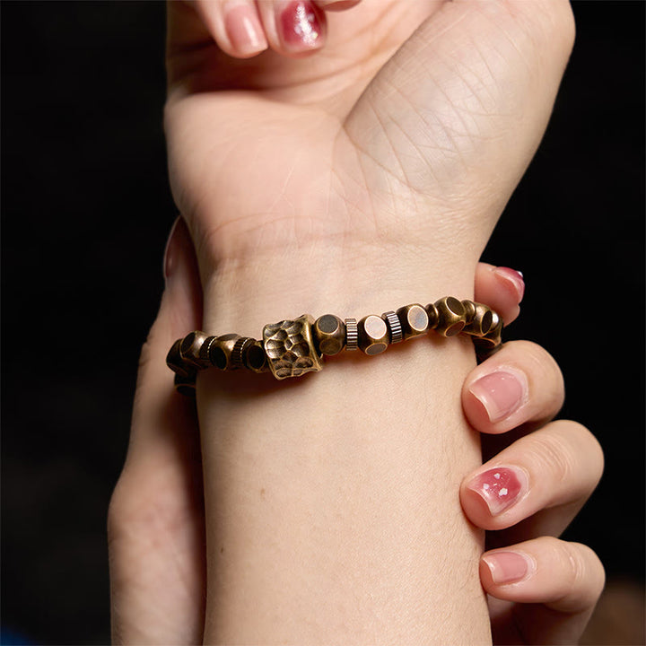 Braccialetto di equilibrio con motivo meteorite in rame Buddha Stones