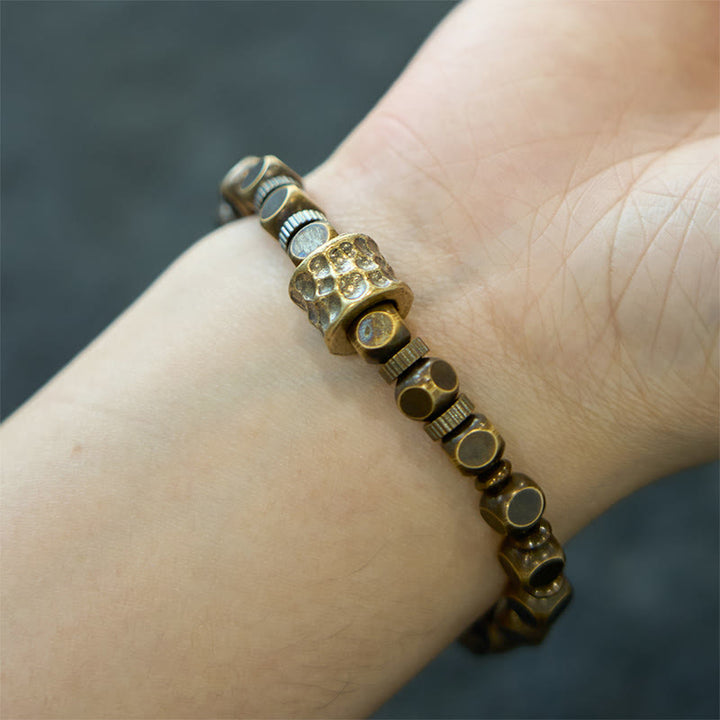 Braccialetto di equilibrio con motivo meteorite in rame Buddha Stones