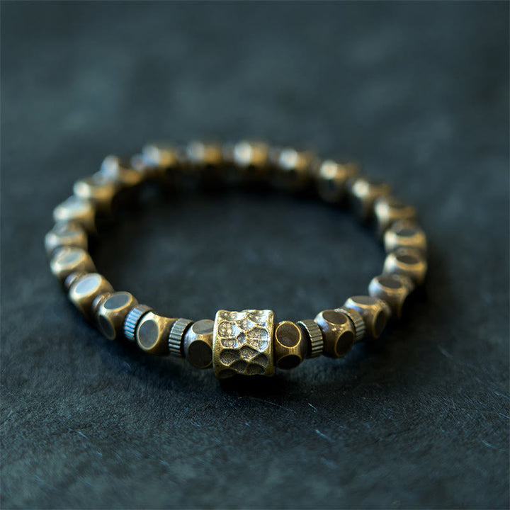 Braccialetto di equilibrio con motivo meteorite in rame Buddha Stones