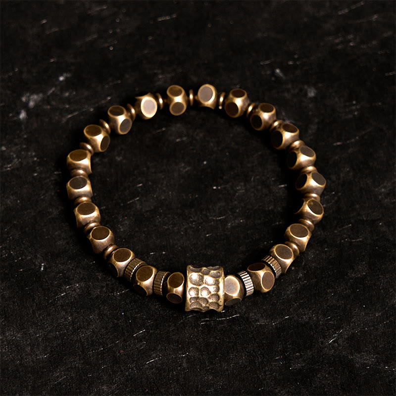 Braccialetto di equilibrio con motivo meteorite in rame Buddha Stones