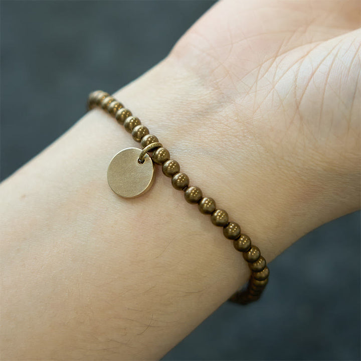 Bracciale con equilibrio in ottone e rame con Buddha Stones Amekaji - image 7