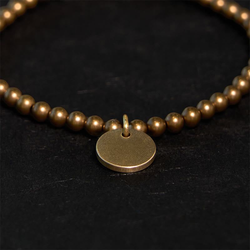 Bracciale con equilibrio in ottone e rame con Buddha Stones Amekaji - image 2