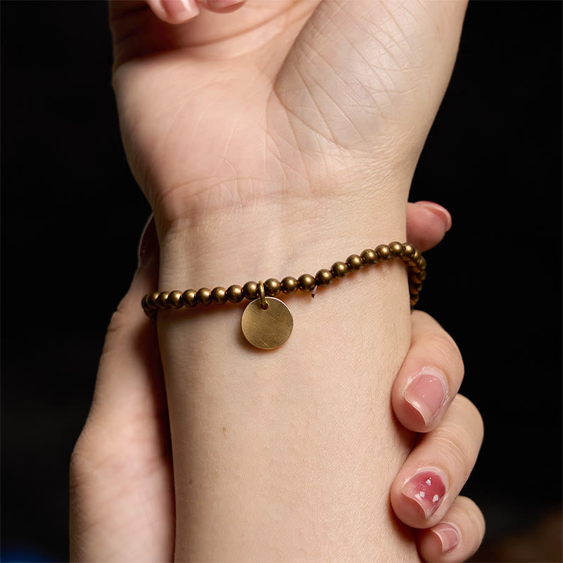 Bracciale con equilibrio in ottone e rame con Buddha Stones Amekaji - image 6
