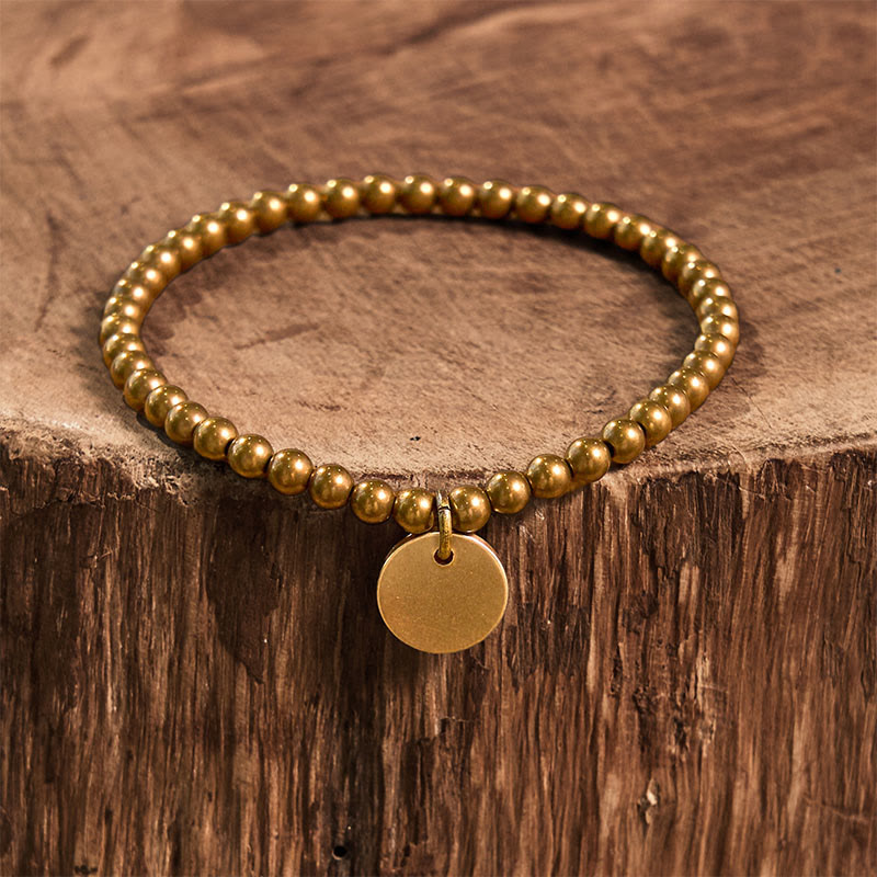 Bracciale con equilibrio in ottone e rame con Buddha Stones Amekaji - image 9