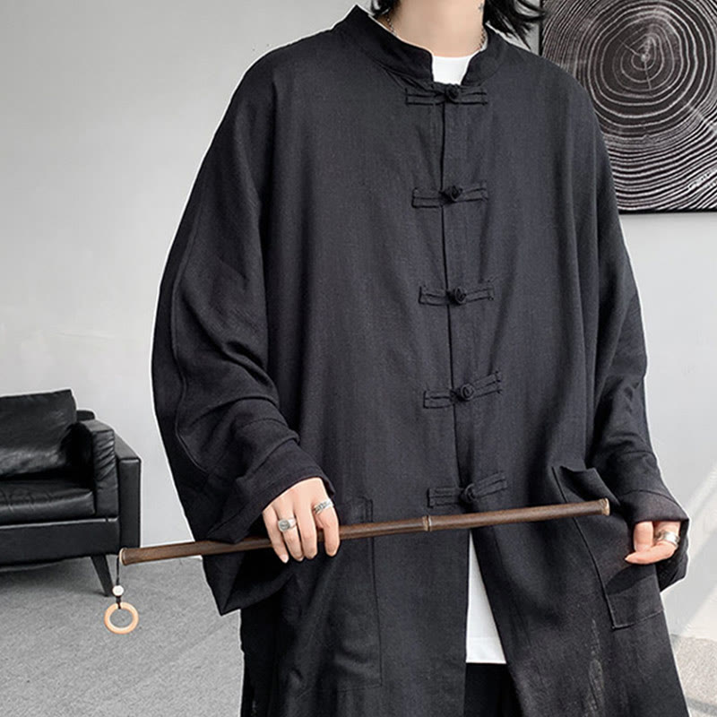 Buddha Stones 2 pezzi da uomo manica lunga rana-bottoni camicia pantaloni meditazione zen cotone abbigliamento set - image 25