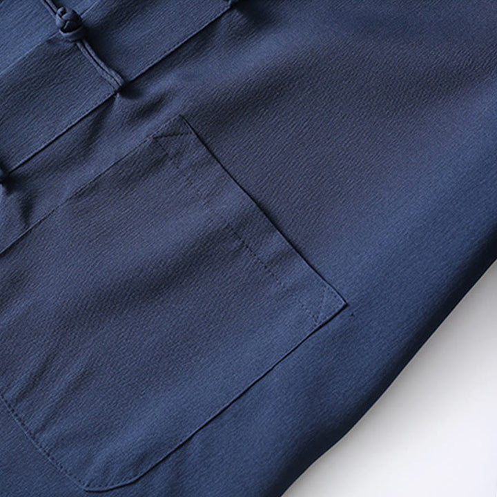 Set di 2 pezzi di abiti tradizionali da uomo con bottoni a rana, camicia a maniche lunghe e pantaloni, in Buddha Stones - image 5