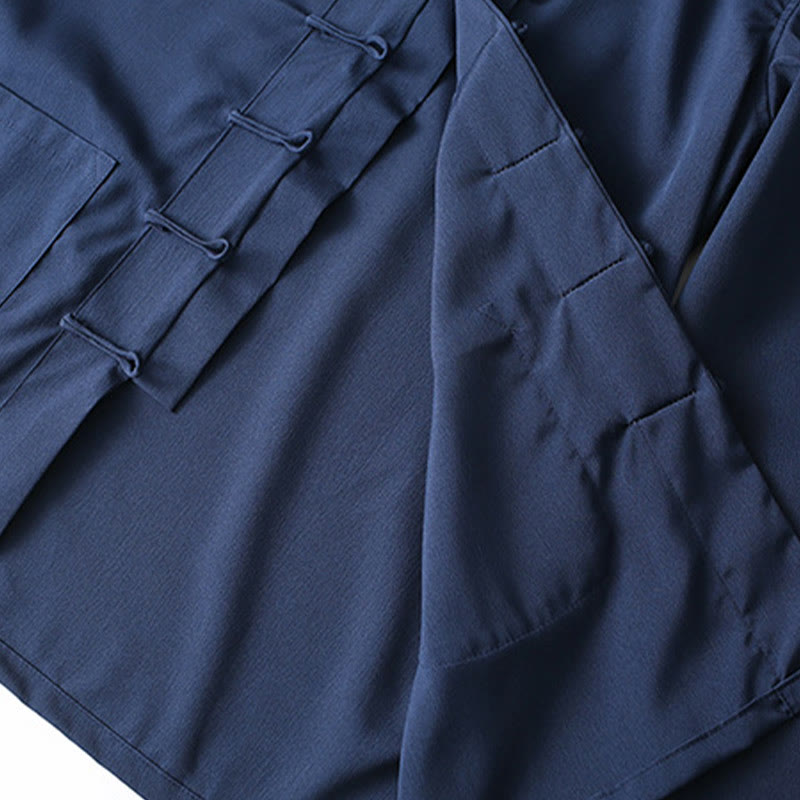 Set di 2 pezzi di abiti tradizionali da uomo con bottoni a rana, camicia a maniche lunghe e pantaloni, in Buddha Stones - image 4