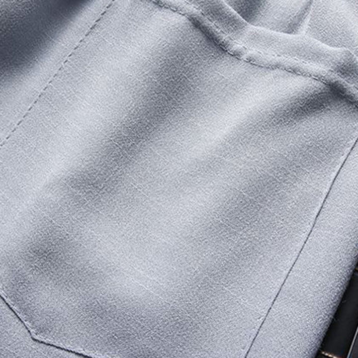 Set di 2 pezzi di tuta da uomo con bottoni a rana, camicia a maniche lunghe e pantaloni, in tinta unita, Buddha Stones - image 9