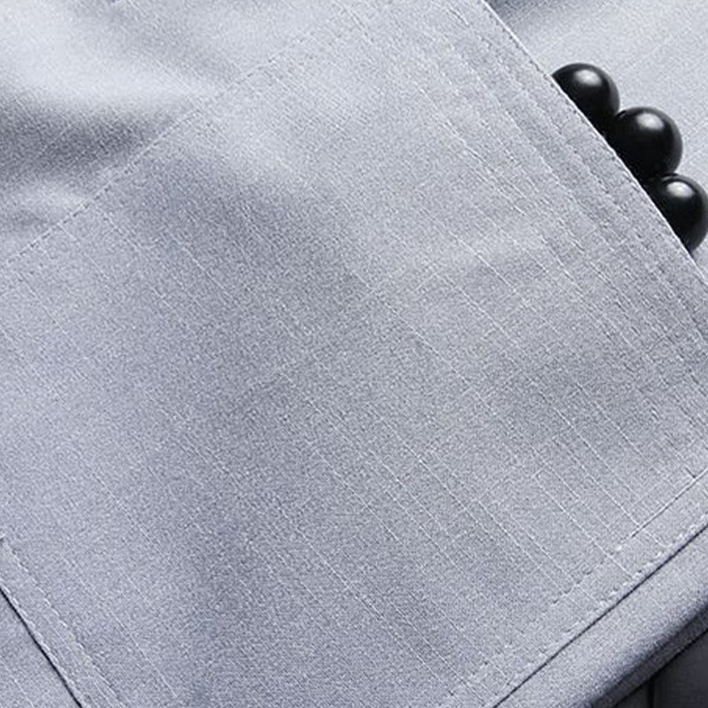 Set di 2 pezzi di tuta da uomo con bottoni a rana, camicia a maniche lunghe e pantaloni, in tinta unita, Buddha Stones - image 10