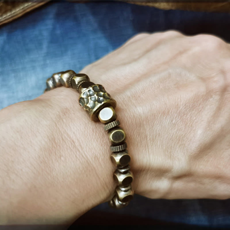 Braccialetto di equilibrio con motivo meteorite in rame Buddha Stones