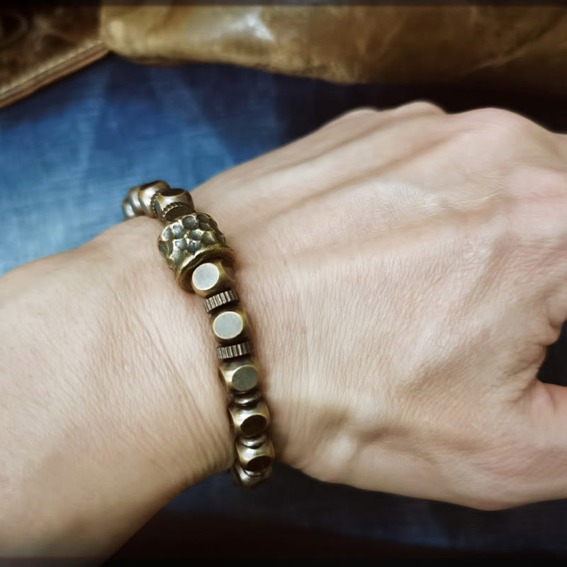 Braccialetto di equilibrio con motivo meteorite in rame Buddha Stones