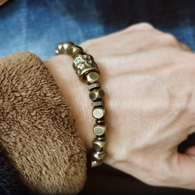 Braccialetto di equilibrio con motivo meteorite in rame Buddha Stones