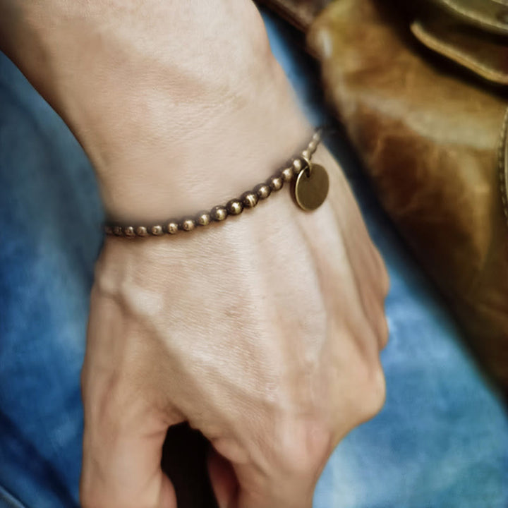 Bracciale con equilibrio in ottone e rame con Buddha Stones Amekaji - image 4