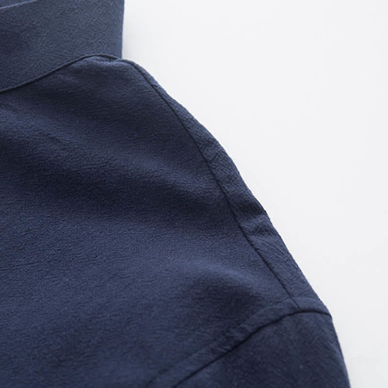 Buddha Stones 2 pezzi Zen Tang Suit da uomo in lino con bottoni a rana, camicia a maniche lunghe e pantaloni set - image 26