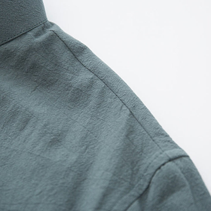 Buddha Stones 2 pezzi Zen Tang Suit da uomo in lino con bottoni a rana, camicia a maniche lunghe e pantaloni set - image 7