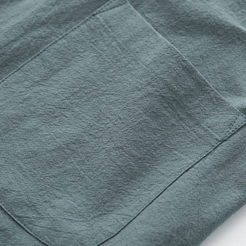 Buddha Stones 2 pezzi Zen Tang Suit da uomo in lino con bottoni a rana, camicia a maniche lunghe e pantaloni set - image 9