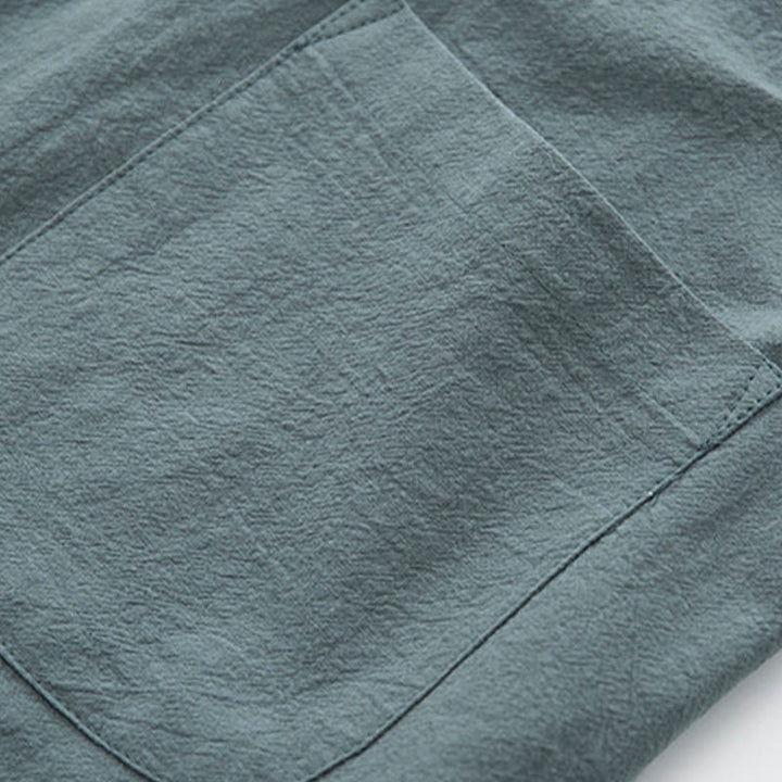 Buddha Stones 2 pezzi Zen Tang Suit da uomo in lino con bottoni a rana, camicia a maniche lunghe e pantaloni set - image 9